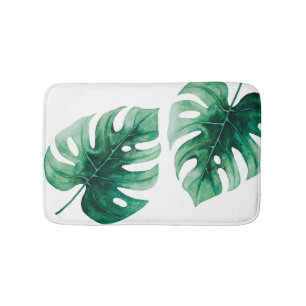 Tapis De Bain Elégance moderne Feuilles de la Monstère verte