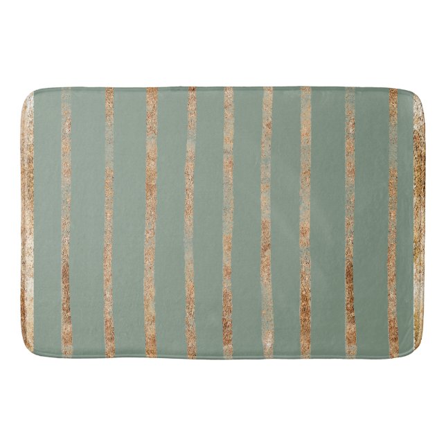 Tapis De Bain Élégant Gold Sage Green (Devant)