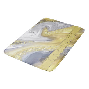 Tapis De Bain Elégant gris jaune / gris or marbre Nom de l'effet