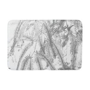 Tapis De Bain Élégant motif de fougère argentée