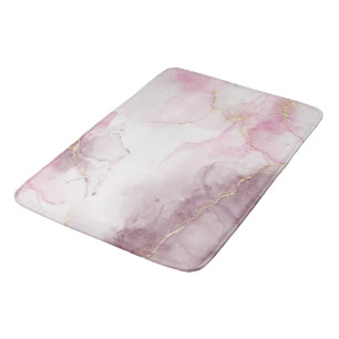Tapis De Bain Élégant Motif de veine en marbre rose or
