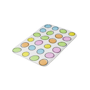 Tapis De Bain Élégant Pastel coloré Retro Ovals Motif