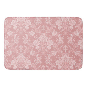 Tapis De Bain Élégant romantique chic floral Damask-Pastel rose
