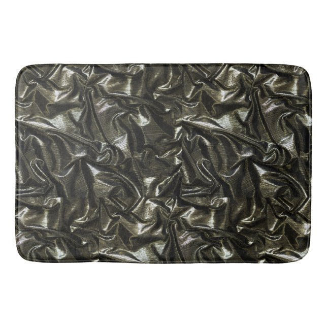 Tapis De Bain Elégant satin noir rasé look (Devant)