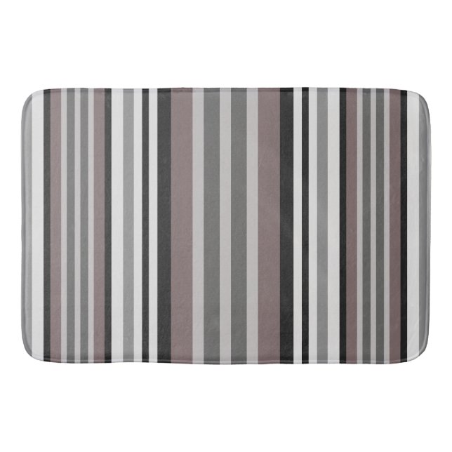 Tapis De Bain Elégant Tons Terre Brown Savannah Stripes Motif (Devant)