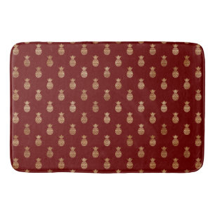 Tapis De Bain Élégant vin et ananas en or