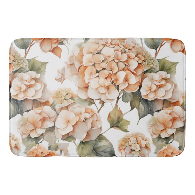 Tapis De Bain Elégante aquarelle blanche vert orange boho (Devant)