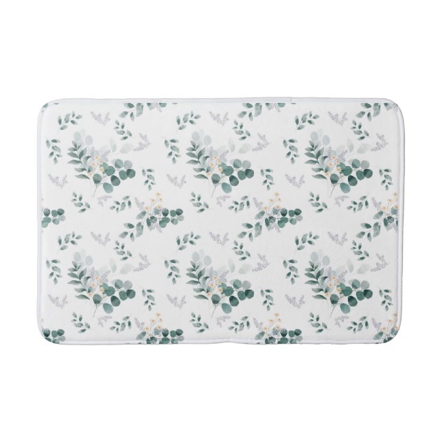 Tapis De Bain Elégante aquarelle eucalyptus (Devant)