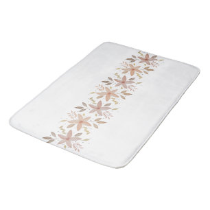 Tapis De Bain Elégante couleur florale en terre cuite