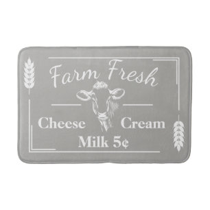 Tapis De Bain Élégante ferme de vache laitière Taupe