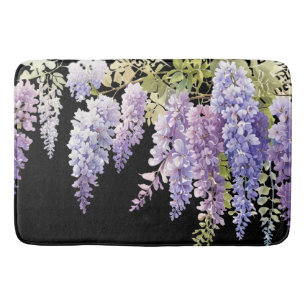 Tapis De Bain Elégante glycine d'aquarelle violette florale