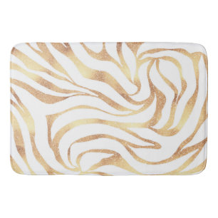 Tapis De Bain Elégante Parties scintillant d'or Zebra White Pos