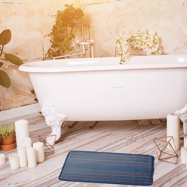 Tapis De Bain Elégante Regatta Bleu orange rose blanc (Créateur téléchargé)