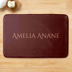 Tapis De Bain Élégante typographie rouge foncé et rose pâle
