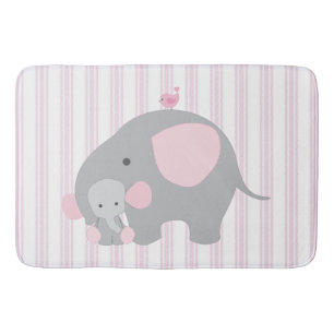 Tapis De Bain Éléphant rose de beau bébé