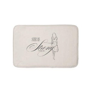 Tapis De Bain Elle est forte Proverbes 31:25