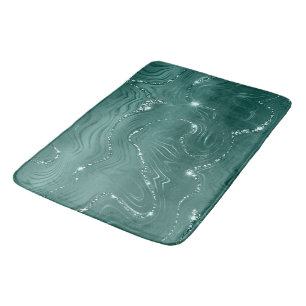Tapis De Bain Emerald Green Glitzy Marble Christmas
