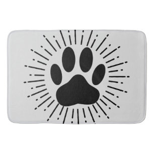 Tapis De Bain Empreinte De Chien Et Faisceau De Feu De Feu Vinta