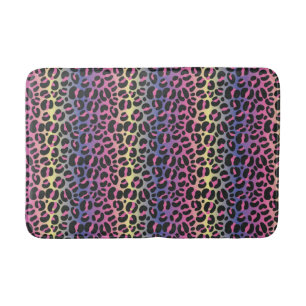 Tapis De Bain Empreinte de léopard arc-en-ciel