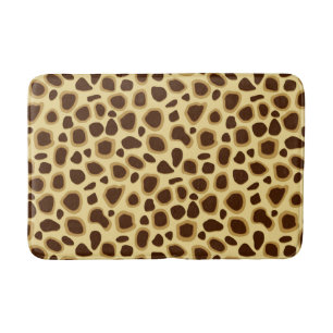 Tapis De Bain Empreinte de léopard, Chocolat Brown et Camel Tan