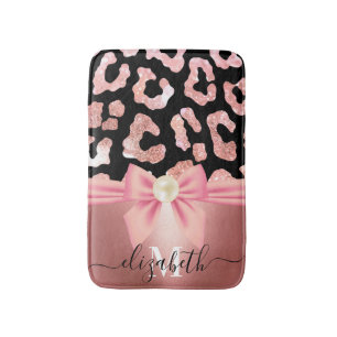 Tapis De Bain Empreinte de léopard et Bow