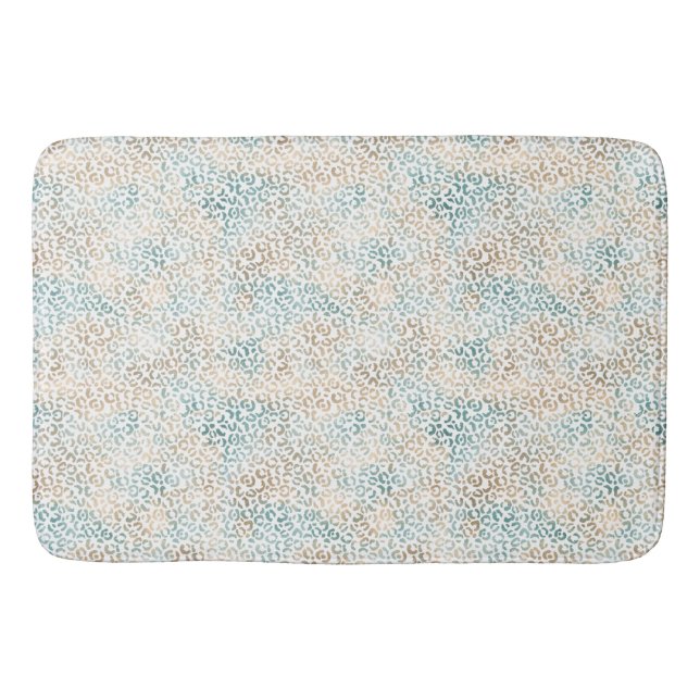 Tapis De Bain Empreinte de léopard Gold turquoise (Devant)