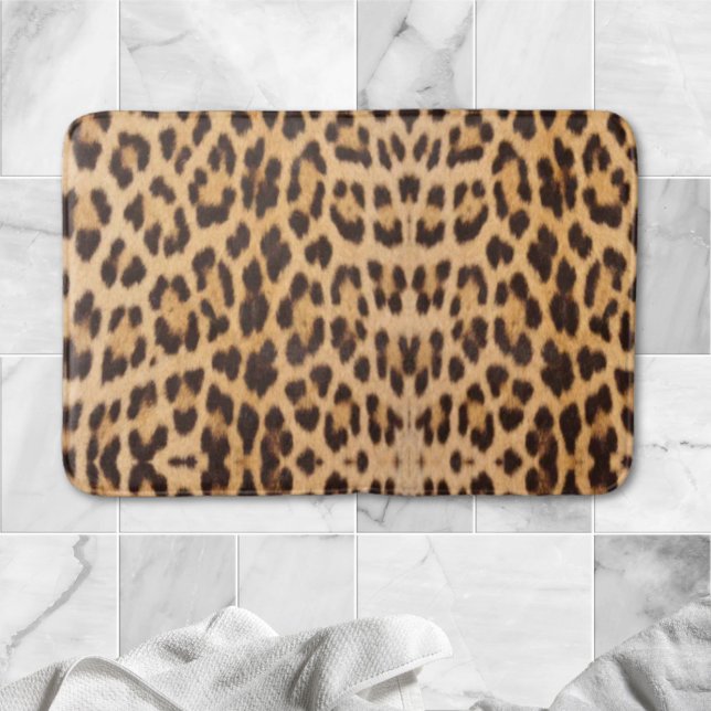Tapis De Bain empreinte de léopard mode branché style safari sau (trendy stylish wild safari fashion leopard print bath mat)