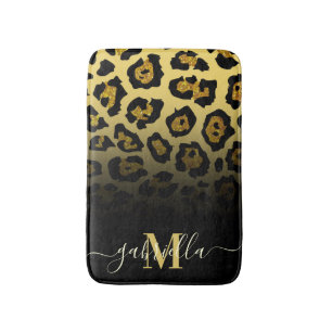 Tapis De Bain Empreinte de léopard parties scintillant
