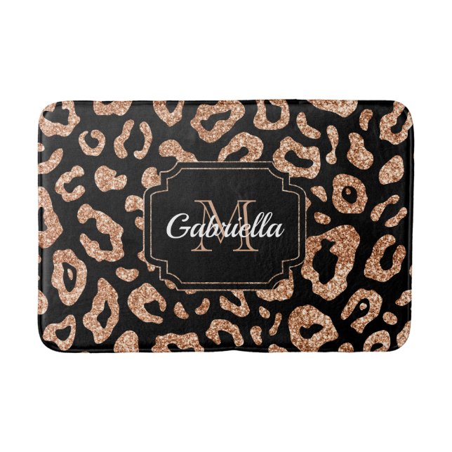 Tapis De Bain Empreinte de léopard parties scintillant (Devant)