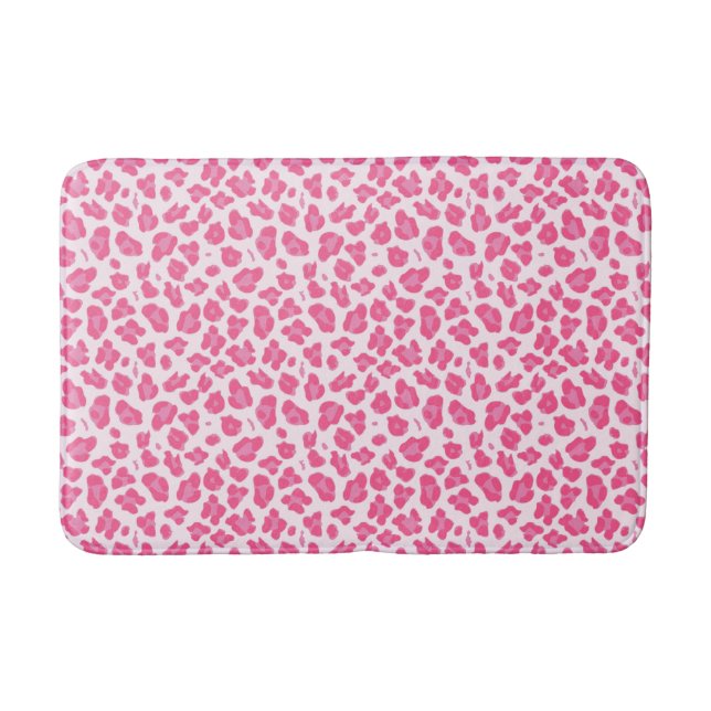 Tapis De Bain Empreinte de léopard rose tendance (Devant)