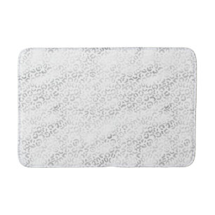 Tapis De Bain Empreinte de léopard Silver Glam