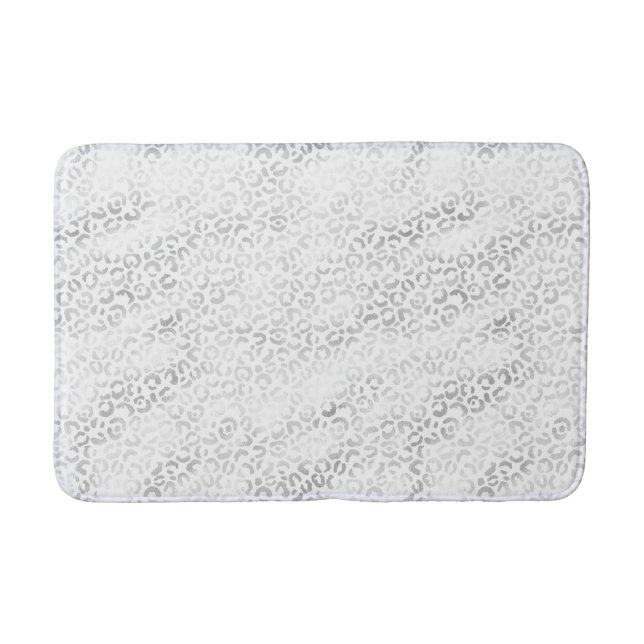 Tapis De Bain Empreinte de léopard Silver Glam (Devant)