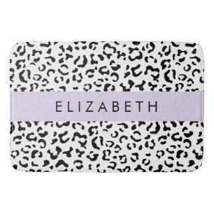 Tapis De Bain Empreinte de léopard, Spots, Noir Et Blanc, Votre