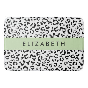 Tapis De Bain Empreinte de léopard, Spots, Noir Et Blanc, Votre 