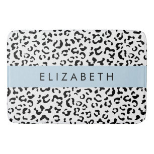 Tapis De Bain Empreinte de léopard, Spots, Noir Et Blanc, Votre 