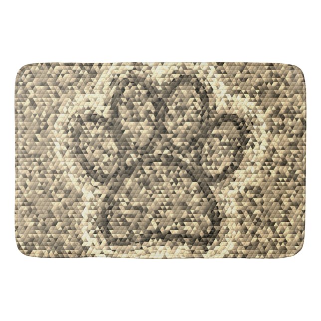 Tapis De Bain Empreinte de patte de chien Sepia Low Poly (Devant)