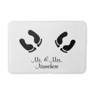 Tapis De Bain Empreintes de pas de jeunes mariés