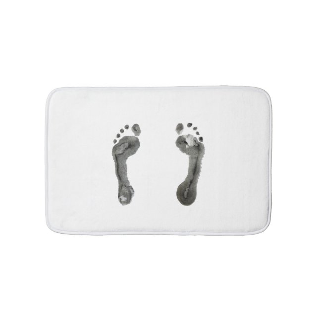 Tapis De Bain Empreintes de pas encrées (blanches) (Devant)