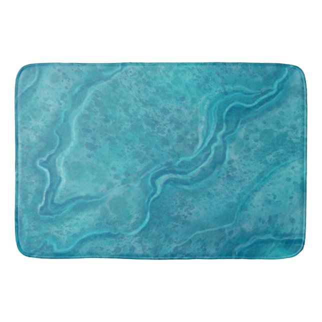 Tapis de bain en marbre turquoise (Devant)