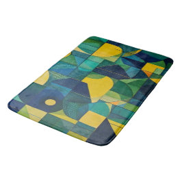 Tapis de bain en mosaïque géométrique abstraite sa