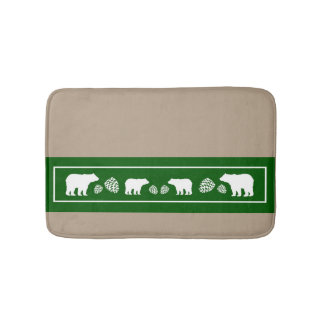 Tapis de bain en mousse de pinecone rustique vert