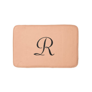Tapis de bain en peluche monogrammé Peach Fuzz