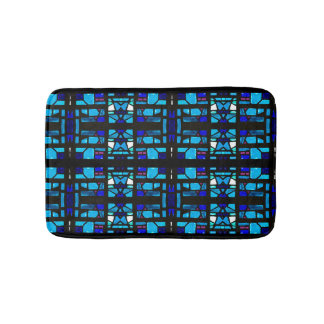 Tapis de bain en verre teinté bleu
