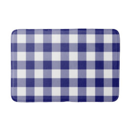 Tapis De Bain En vichy bleu moderne