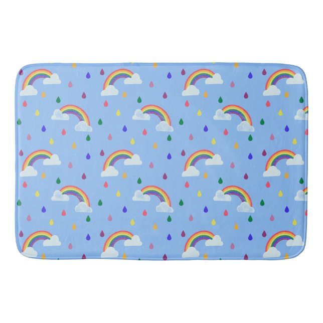 Tapis De Bain Enfants Rainbow Raindrops Motif mignon (Devant)