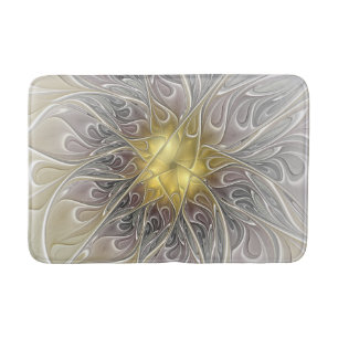 Tapis De Bain Épanouissement avec fleur fractale abstraite moder