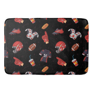 Tapis De Bain Équipement de football avec motif de nourriture