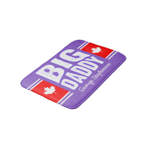 Tapis De Bain Érable du Canada blanc avec texte blanc sur votre