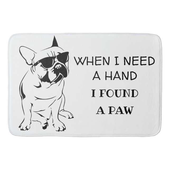 TAPIS DE BAIN ESQUETTE AMÉRICAINE DE BULLDOG AVEC CITE (Devant)