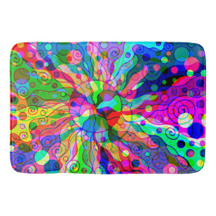 Tapis De Bain Esquisse Imaginaire Art - Neon Abstrait Maj 1